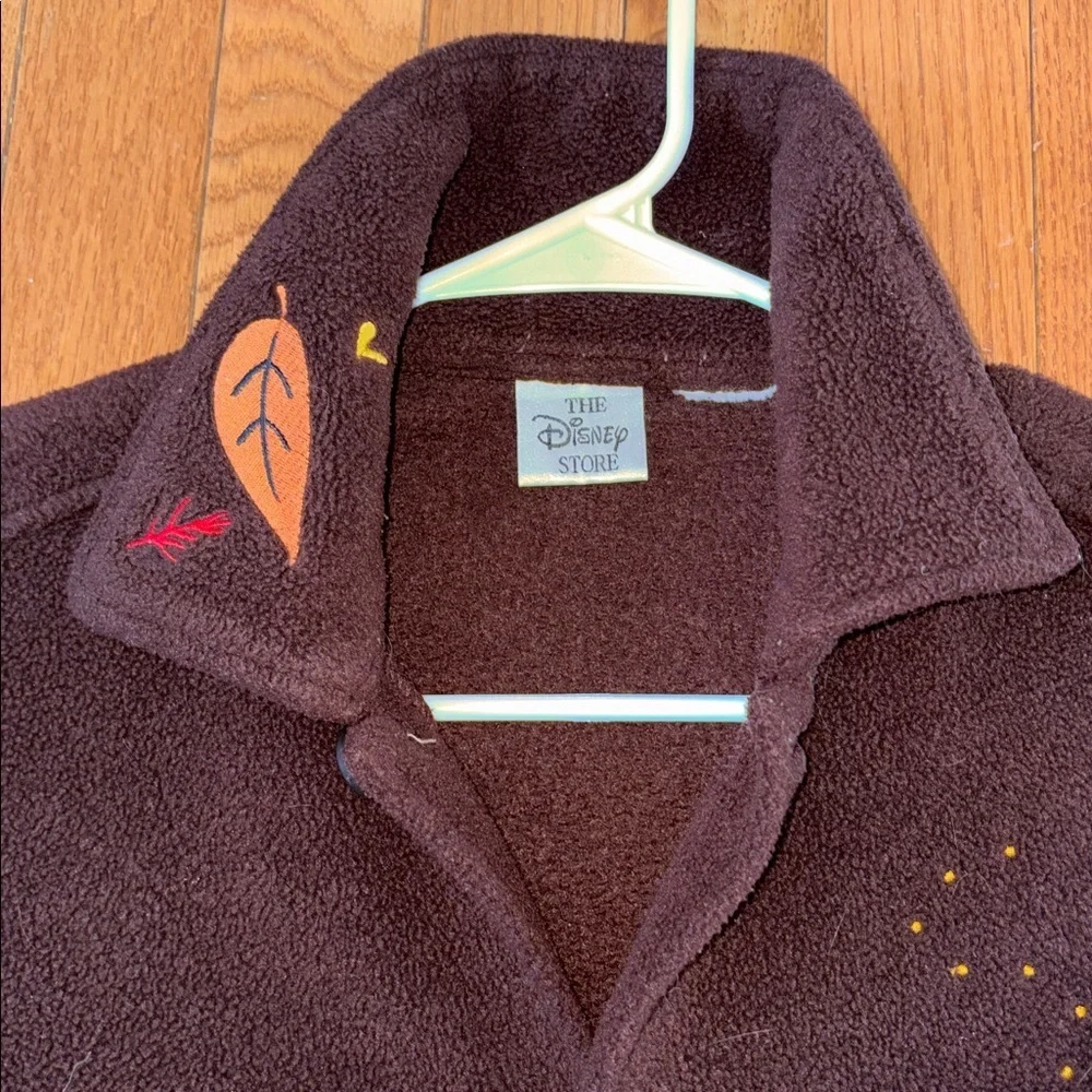 The Disney Store Winnie The Pooh Button Fleece Jacket Size Large Vintage